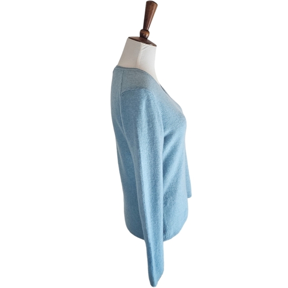 Charter Club Cashmere V Neck Blue Sweater Small Preowned - Picture 5 of 8